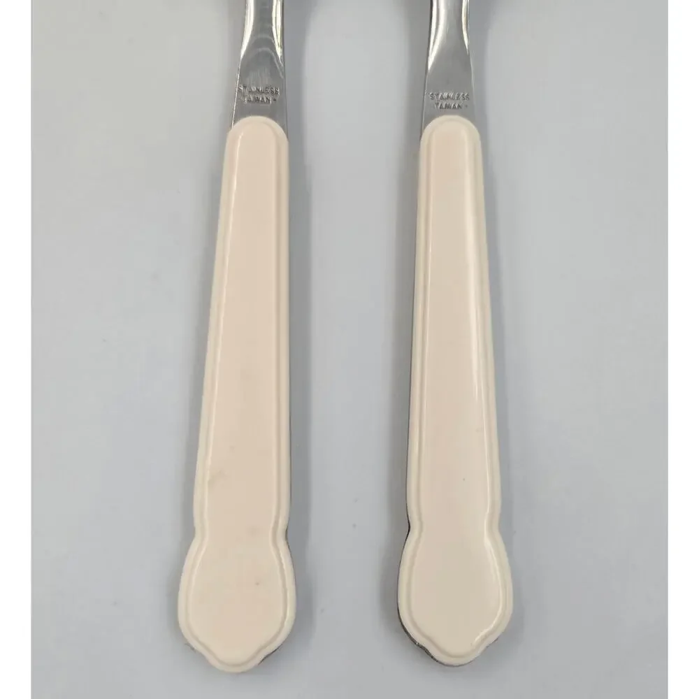 Two Pfaltzgraff Snow Village Stainless Steel Salad Fork Replacements